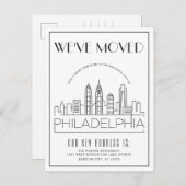 Philadelphia Modern Deco | Adres wijzigen Aankondigingskaart (Voorkant / Achterkant)