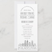 Philadelphia | Modern Deco huwelijksprogramma Kaart (Voorkant)