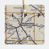 Philadelphia MS  kaart Keramisch Ornament (Voorkant)