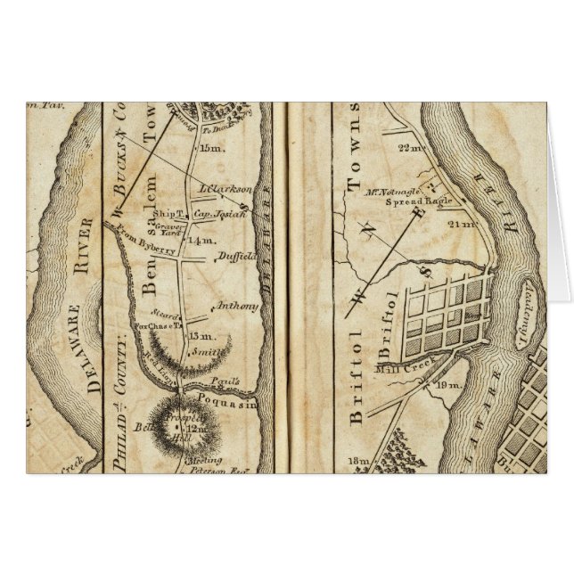 Philadelphia naar New York Road Map (Voorkant Horizontaal)