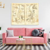 Philadelphia naar New York Road Map Canvas Afdruk (Insitu (Woonkamer))