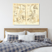 Philadelphia naar New York Road Map Canvas Afdruk (Insitu (Slaapkamer))