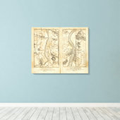 Philadelphia naar New York Road Map Canvas Afdruk (Insitu (Houten vloer))