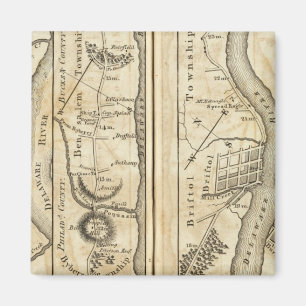 Philadelphia naar New York Road Map Magneet