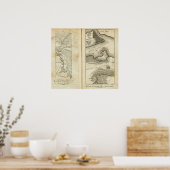 Philadelphia naar New York Road Map Poster (Keuken)