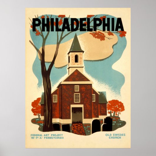 Philadelphia Old Swedes Church - WPA Poster (Voorkant)