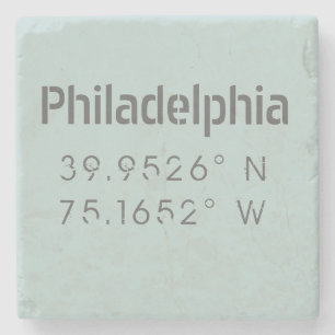 Philadelphia-Onderzetter in de Latitude Stone Stenen Onderzetter