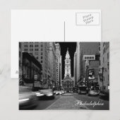 Philadelphia op het Briefkaart van Night (Voorkant / Achterkant)