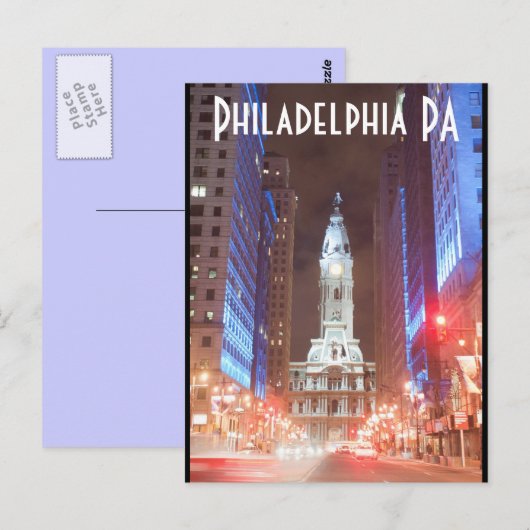 Philadelphia PA Briefkaart (Voorkant / Achterkant)