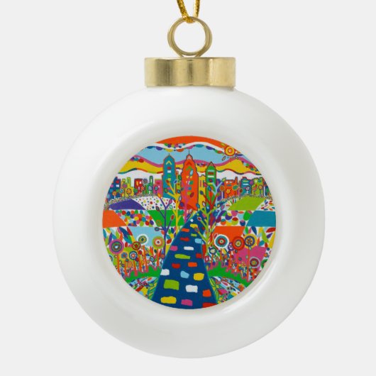 Philadelphia, PA-kerstversiering Keramische Bal Ornament (Voorkant)