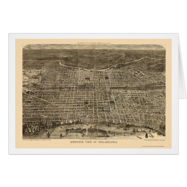 Philadelphia, PA Panoramic Map - 1872 (Voorkant Horizontaal)