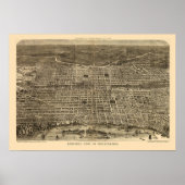 Philadelphia, PA Panoramic Map - 1872 Poster (Voorkant)