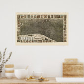Philadelphia, PA Panoramic Map - 1886 Poster (Keuken)