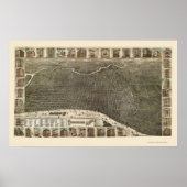 Philadelphia, PA Panoramic Map - 1886 Poster (Voorkant)