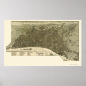 Philadelphia, PA Panoramic Map - 1887 Poster (Voorkant)