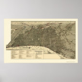 Philadelphia, PA Panoramic Map - 1888 Poster (Voorkant)