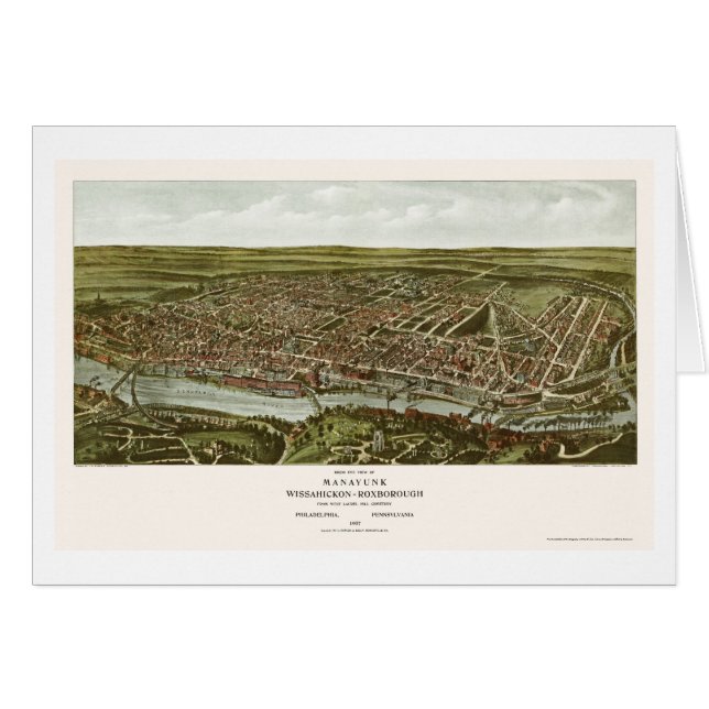 Philadelphia, PA Panoramic Map - 1907 (Voorkant Horizontaal)