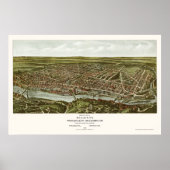 Philadelphia, PA Panoramic Map - 1907 Poster (Voorkant)