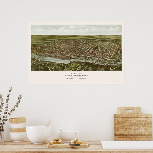 Philadelphia, PA Panoramic Map - 1907 Poster (Keuken)