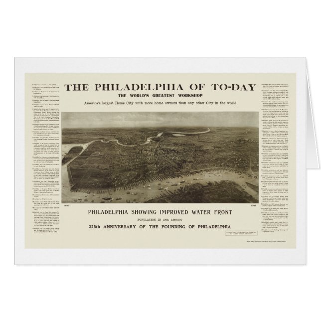 Philadelphia, PA Panoramic Map - 1908 (Voorkant Horizontaal)