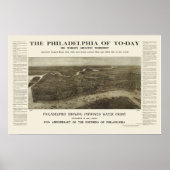 Philadelphia, PA Panoramic Map - 1908 Poster (Voorkant)