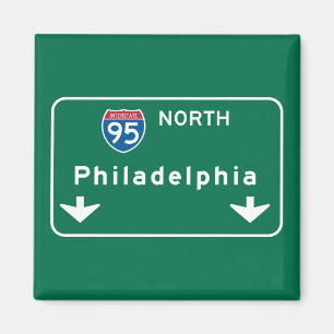 Philadelphia, PA Road Sign Magneet