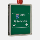 Philadelphia, PA Road Sign Metalen Ornament (Rechts)