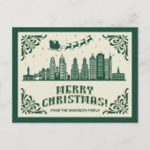 Philadelphia PA Skyline Christmas Holiday Briefkaa Feestdagenkaart (Voorkant)