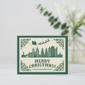 Philadelphia PA Skyline Christmas Holiday Briefkaa Feestdagenkaart (Staand voorkant)