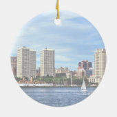 Philadelphia Pa Skyline Keramisch Ornament (Achterkant)