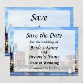 Philadelphia Pa Skyline Save the Date (Voorkant / Achterkant)