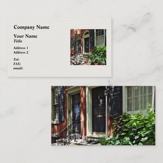 Philadelphia PA - Street in Society Hill Visitekaartje (Voorkant / Achterkant)