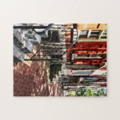 Philadelphia PA Street met Oranje Shutters Legpuzzel (Horizontaal)