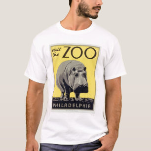 Philadelphia PA Zoo Hippo 1936 WPA T-shirt