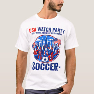 Philadelphia Patriottische Rode Witte Blauwe Blokf T-shirt