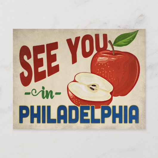 Philadelphia Pennsylvania Apple - Vintage Travel Briefkaart (Voorkant)