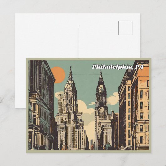Philadelphia, Pennsylvania Briefkaart (Voorkant / Achterkant)