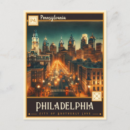 Philadelphia Pennsylvania |  Briefkaart (Voorkant)