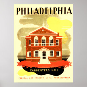 Philadelphia Pennsylvania Carpenters Hall Poster