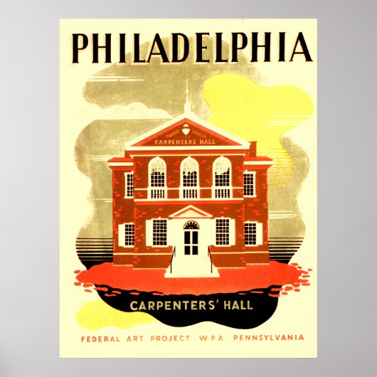 Philadelphia Pennsylvania Carpenters Hall Poster (Voorkant)