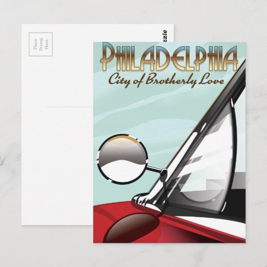 Philadelphia, Pennsylvania "City of Brotherly Love Briefkaart (Voorkant / Achterkant)