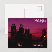 Philadelphia Pennsylvania City Skyline bij Sunset Briefkaart (Voorkant / Achterkant)