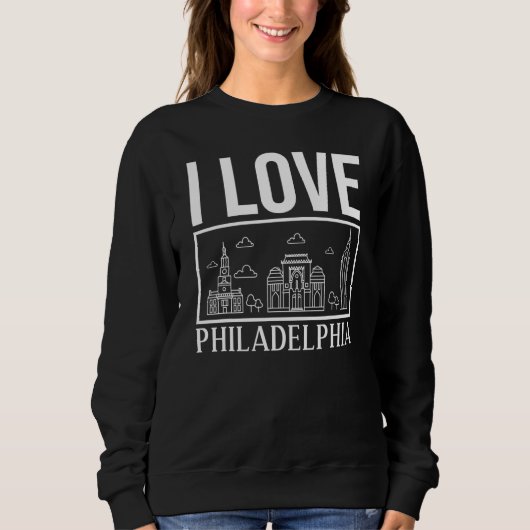 Philadelphia Pennsylvania City Skyline Map Travel Trui (Voorkant)
