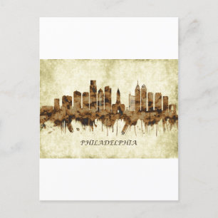 Philadelphia Pennsylvania Cityscape Feestdagenkaart