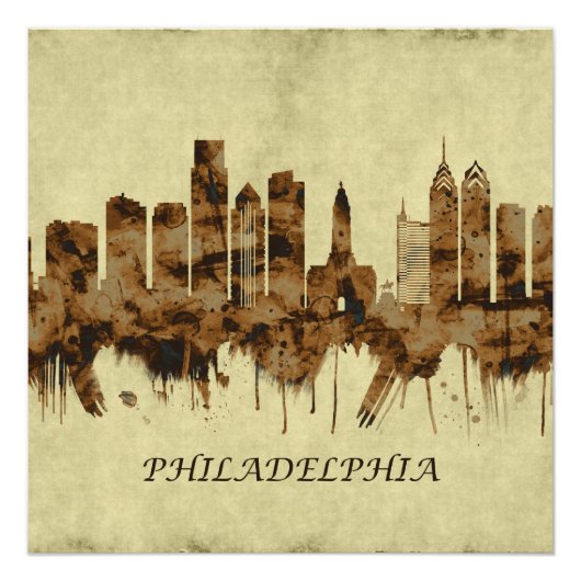 Philadelphia Pennsylvania Cityscape Perfect Poster (Voorkant)
