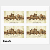 Philadelphia Pennsylvania Cityscape Rechthoekige Sticker (Vel)