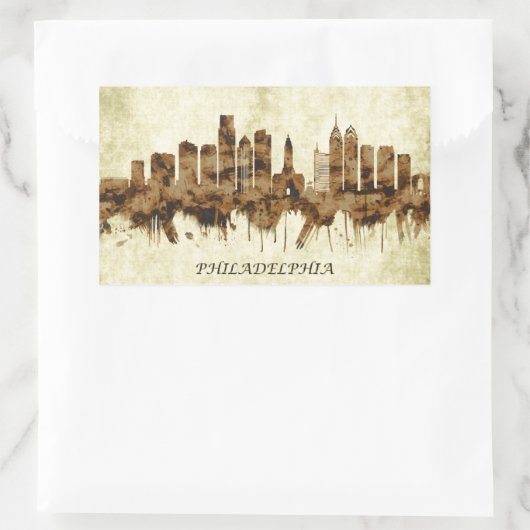 Philadelphia Pennsylvania Cityscape Rechthoekige Sticker (Tas)