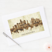 Philadelphia Pennsylvania Cityscape Rechthoekige Sticker (Envelop)