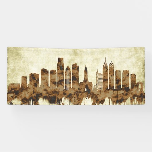Philadelphia Pennsylvania Cityscape Spandoek (Horizontaal)