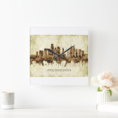 Philadelphia Pennsylvania Cityscape Vierkante Klok (Huis)